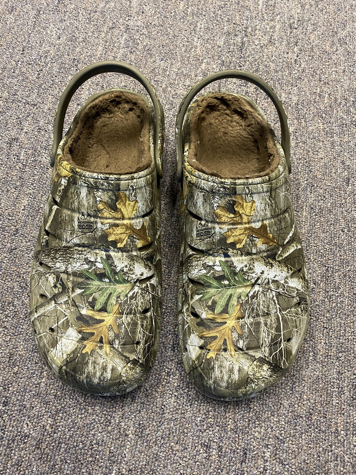 Rugged Shark RealTree Camoflauge Men Camo Lined Sherpa EVA Clogs Sandals 9