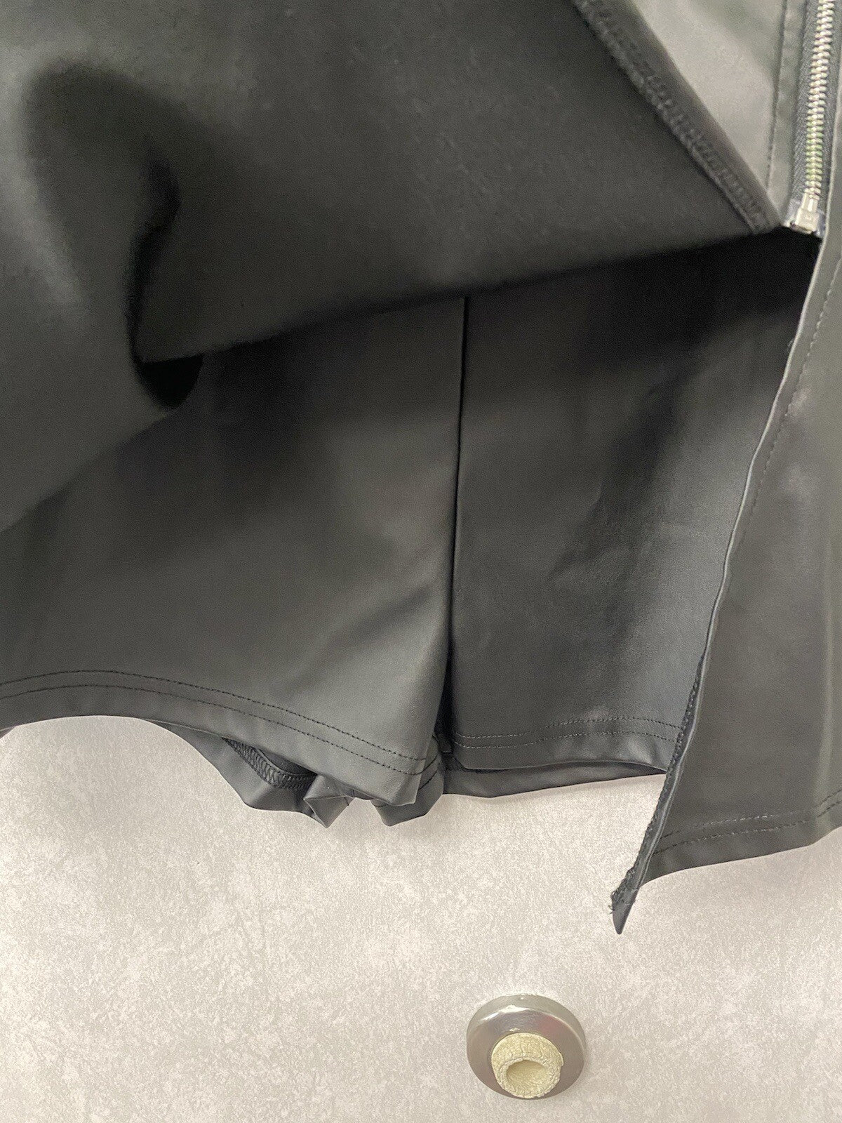 SHEIN Black Vegan Leather Skort Size Xl