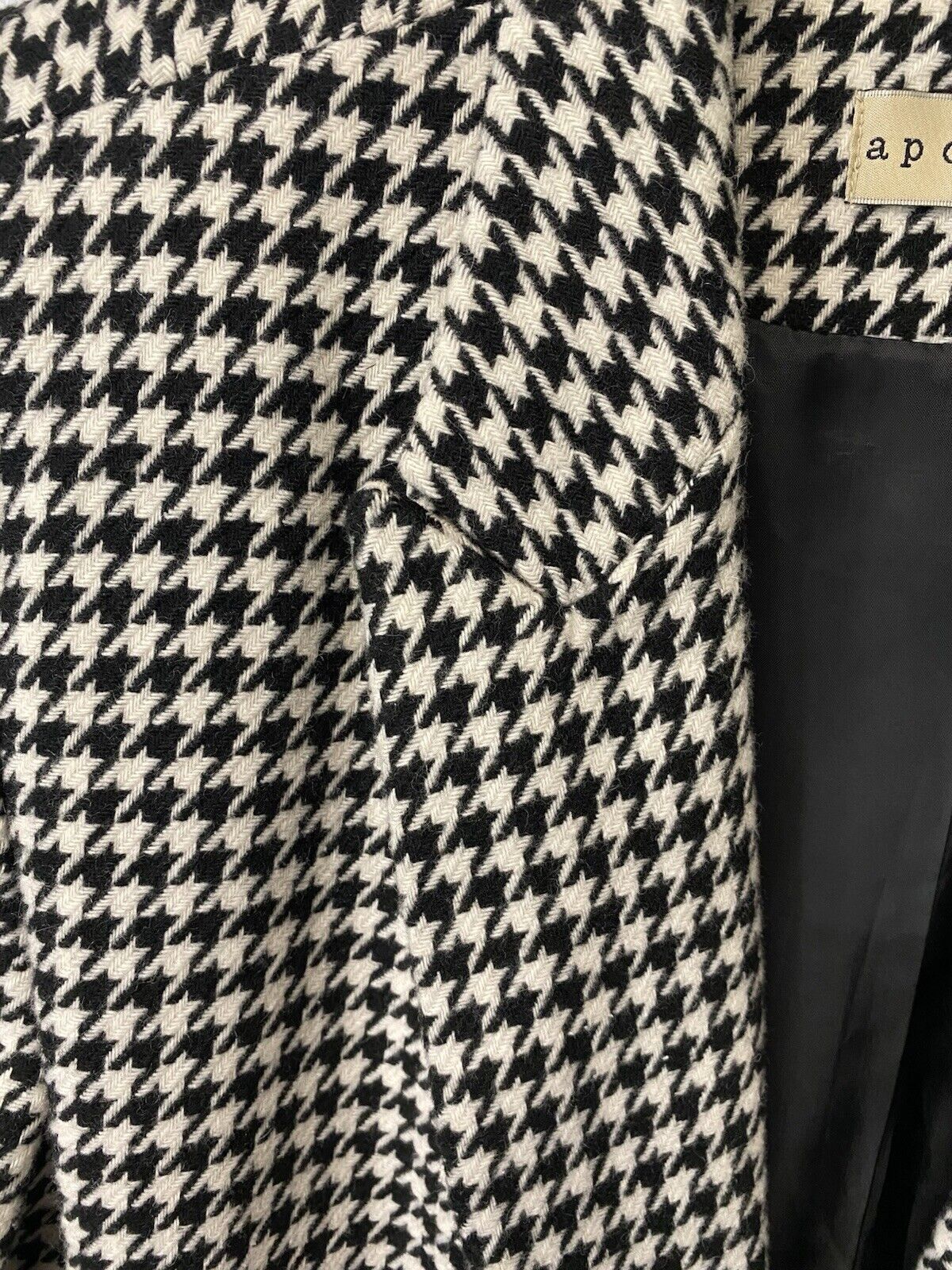 Apostrophe Bk/WT Houndstooth Blazer Size Large