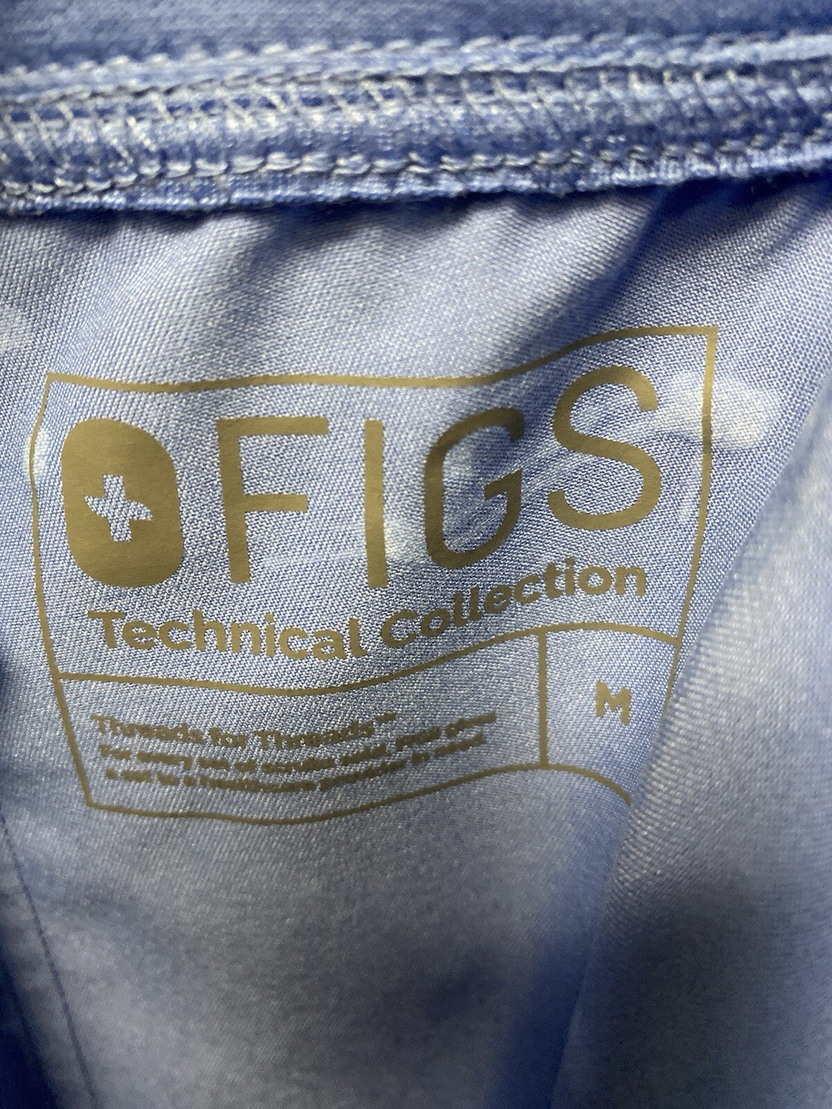 Revamped Figs Scrub Pants Blue/White Size Medium-Handpainted