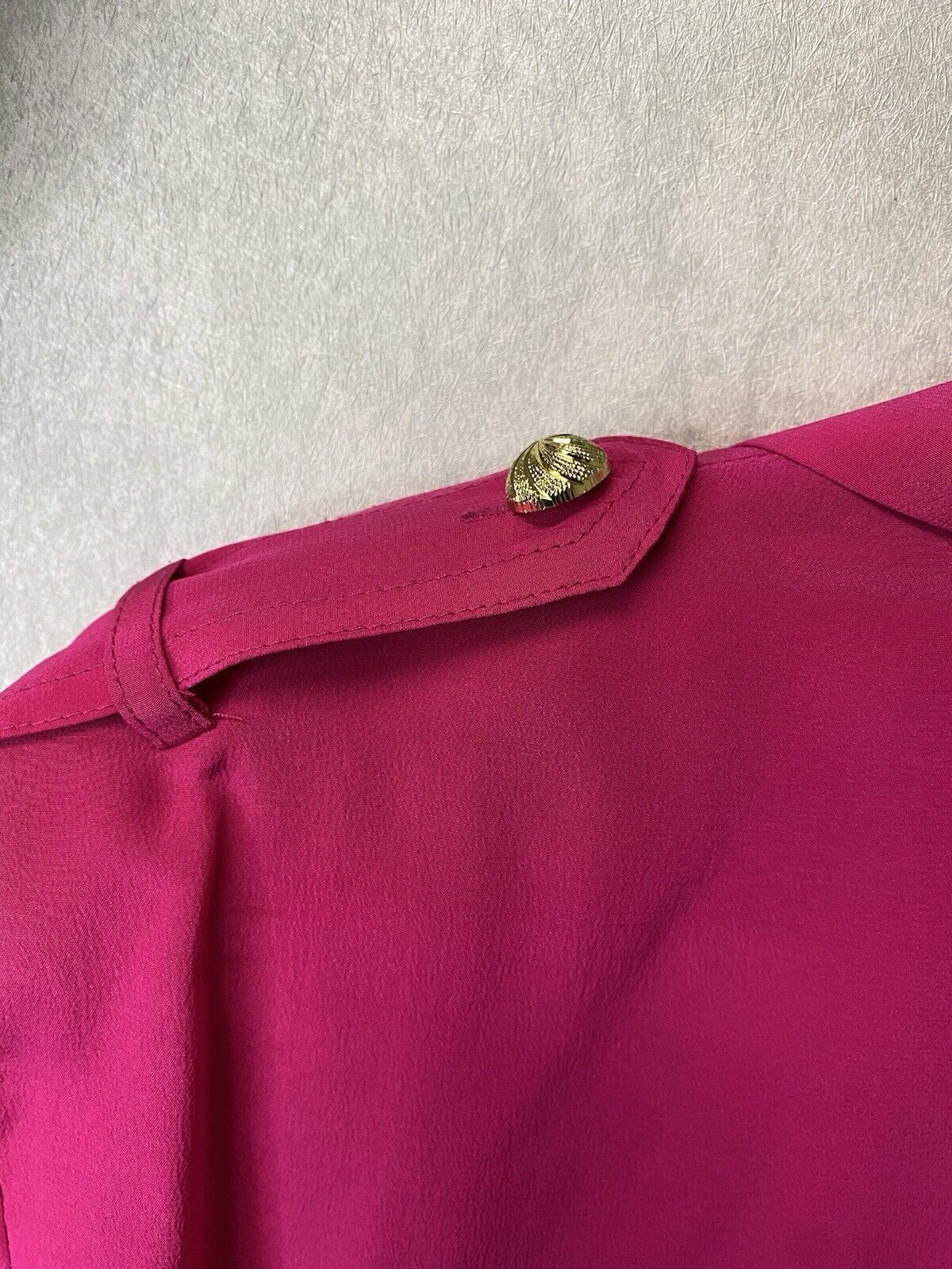 Vintage YL Studio 100% silk Pink Size 12 gold buttons With Cuffs