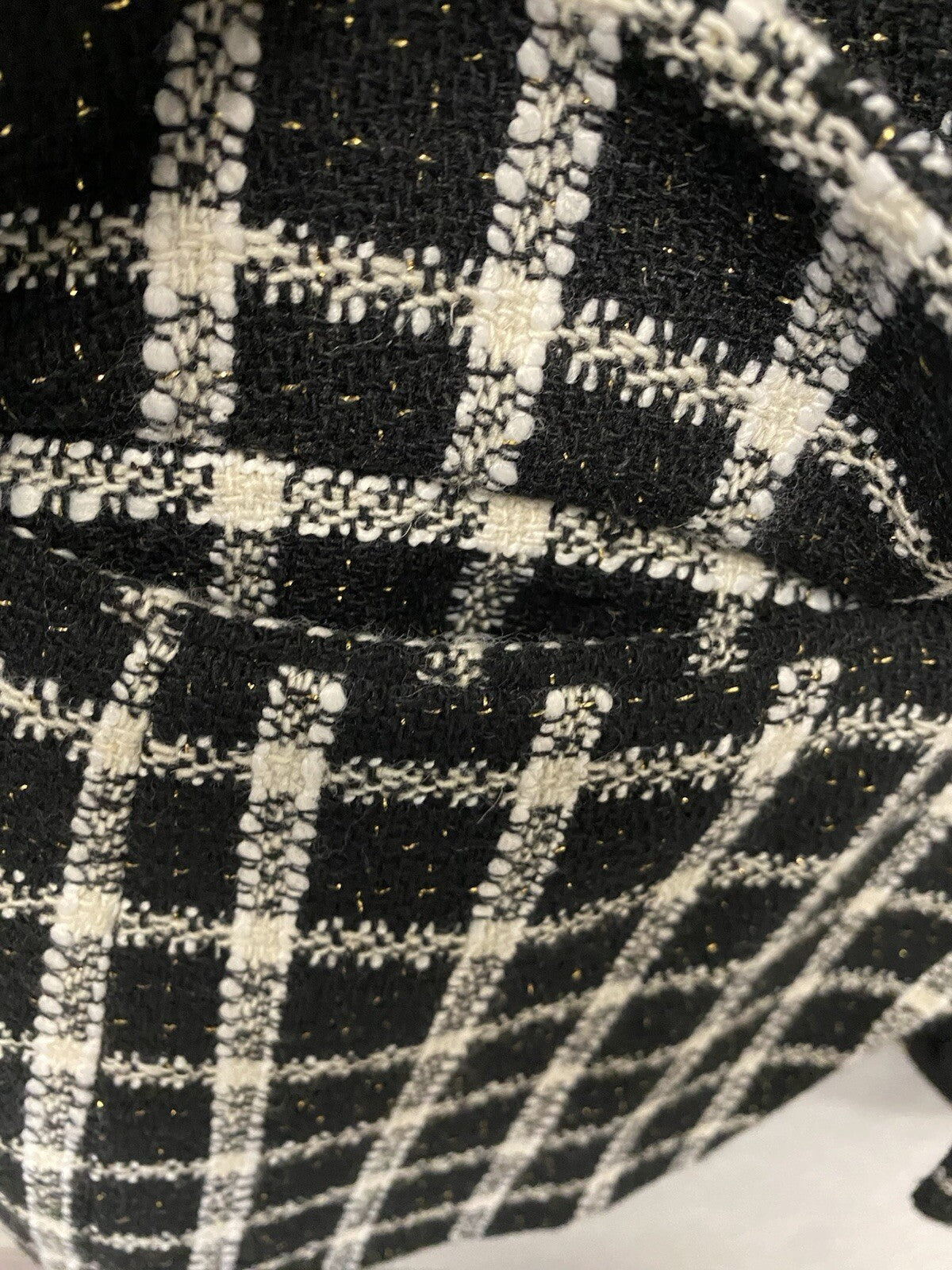 Jones Wear Black & White Gold Shimmer Jacket Blazer Size Large