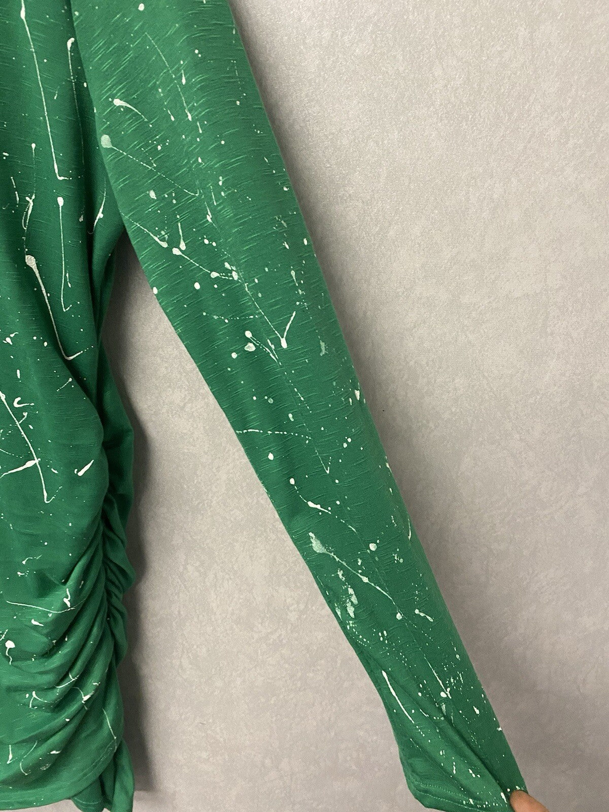 Revamped Green/White Splatter Hand Painted Dress Size Large