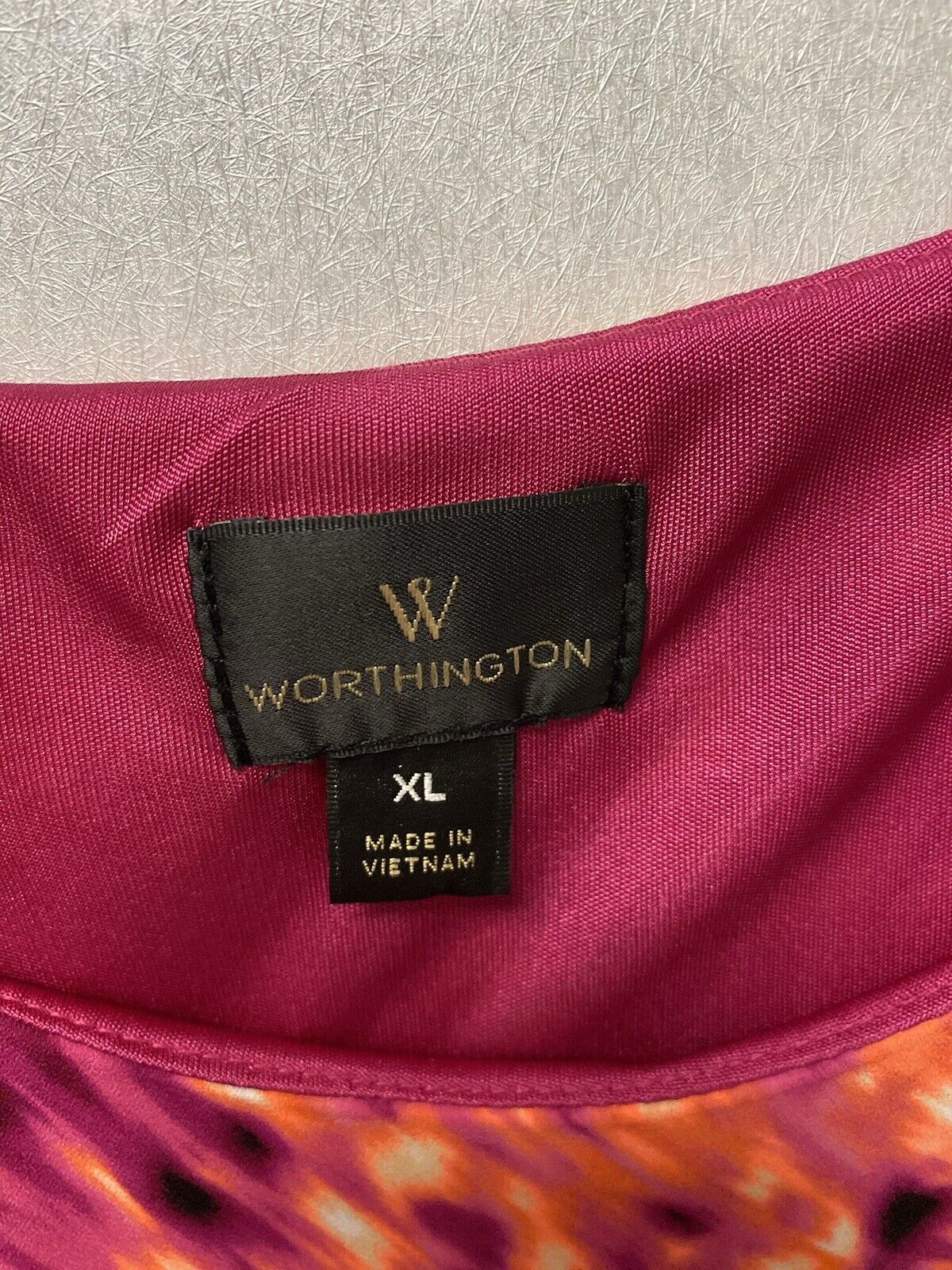 Worthington Women's Top Size XL Sleeveless Multicolor Layered BRIGHT NEON