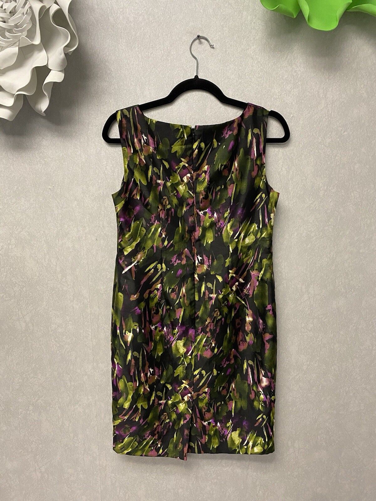 Le Suit Women's Black, Purple, & Green Sleeveless Dress Size 6P