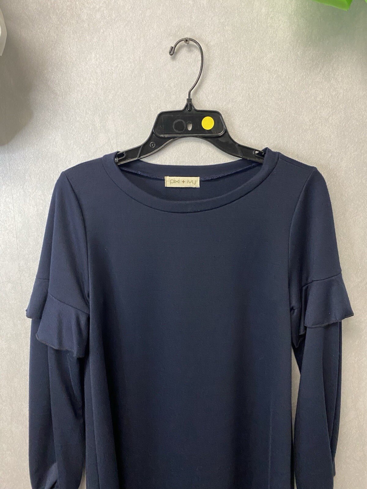 Pixi & Ivy Navy Dress with Ruffle Sleeves Size Small