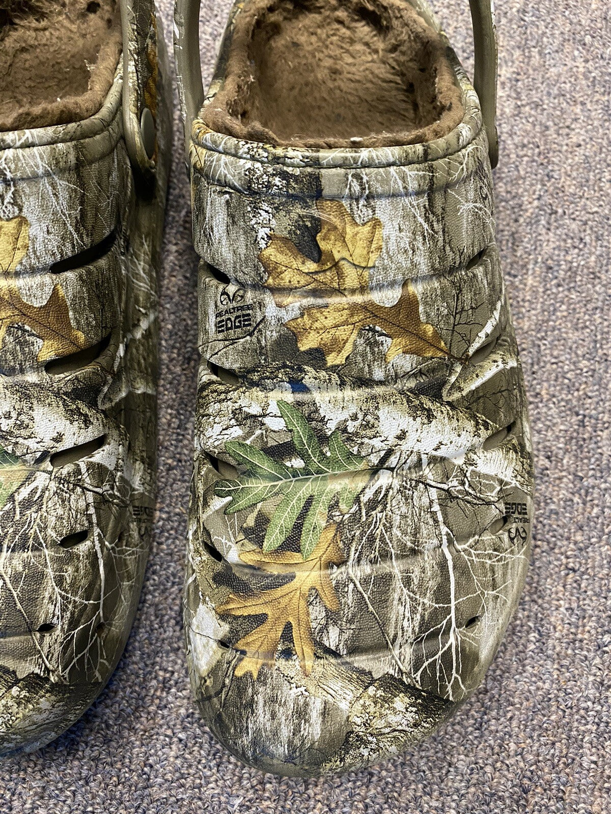Rugged Shark RealTree Camoflauge Men Camo Lined Sherpa EVA Clogs Sandals 9