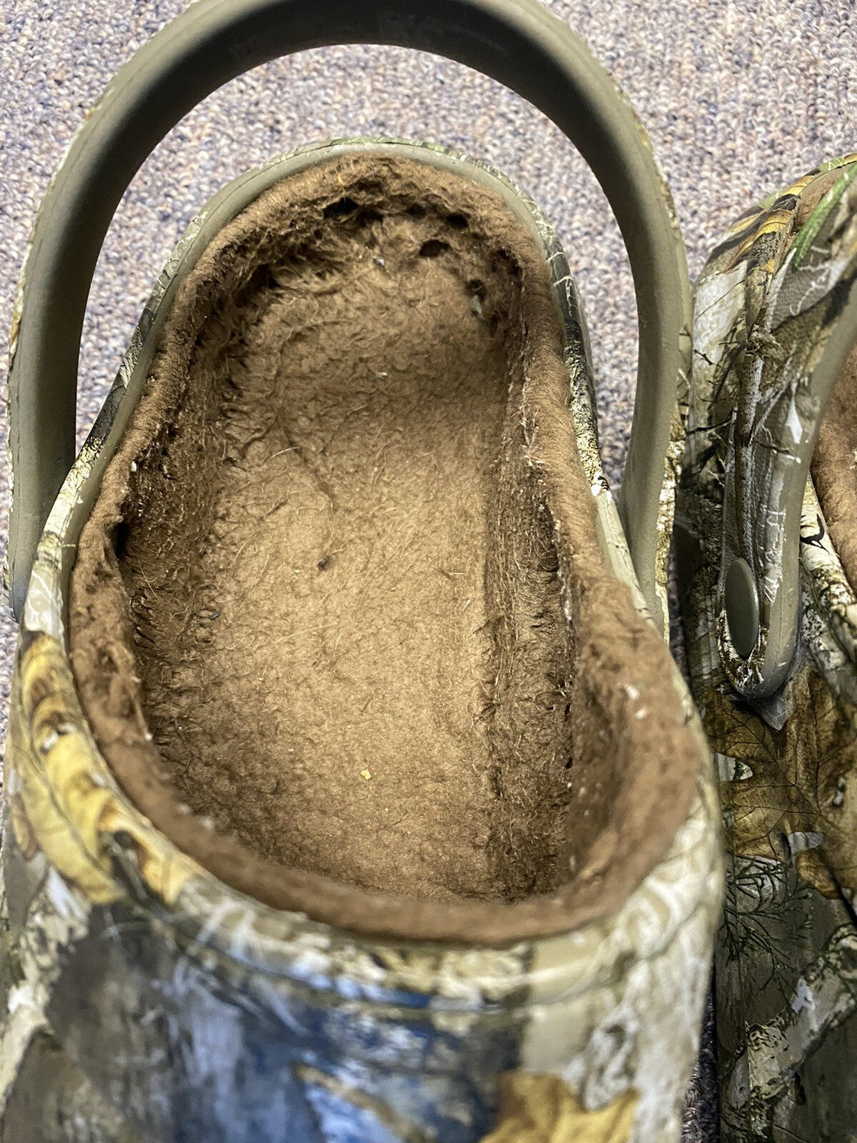 Rugged Shark RealTree Camoflauge Men Camo Lined Sherpa EVA Clogs Sandals 9