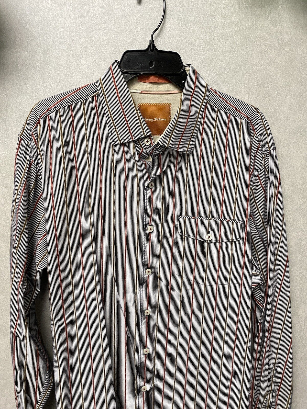 Tommy Bahama Red/Blue Men's Shirt Long Sleeve Striped Size XL