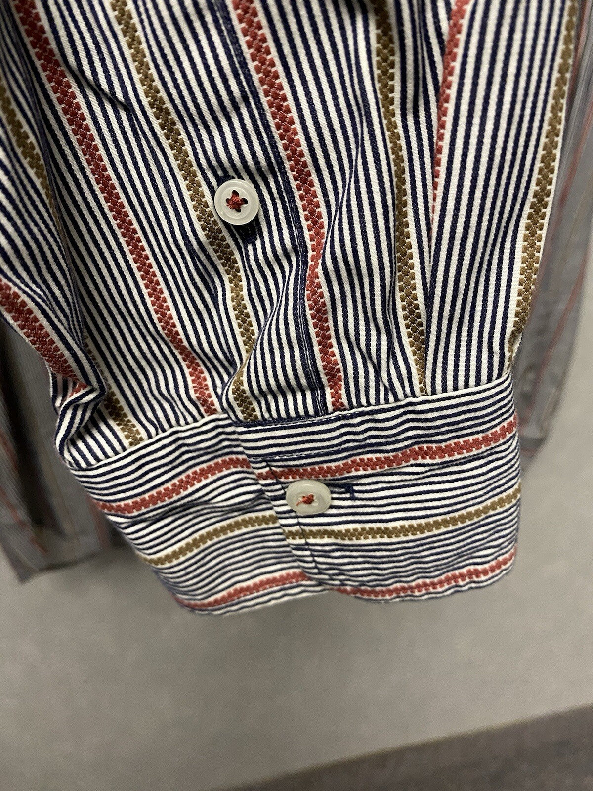 Tommy Bahama Red/Blue Men's Shirt Long Sleeve Striped Size XL