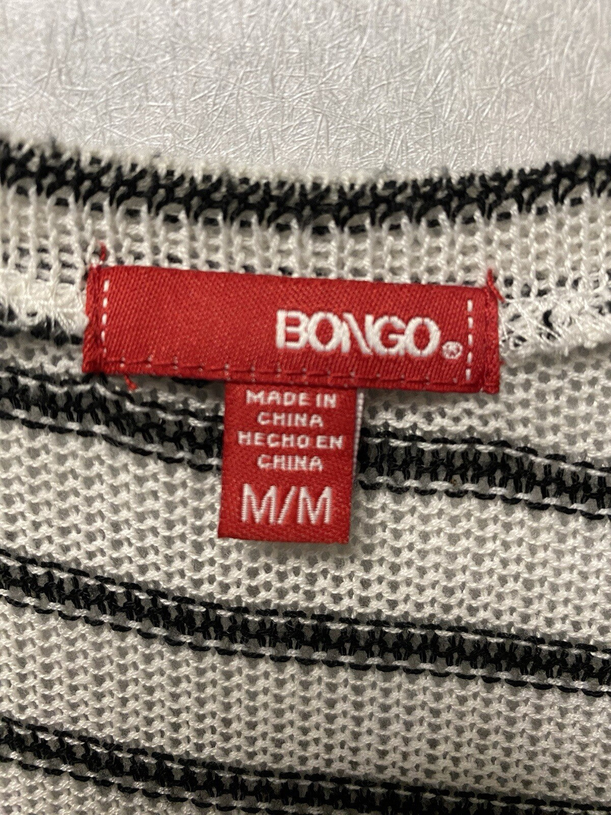 Bongo Black/White Top W/ Cross Studded Accent Size medium