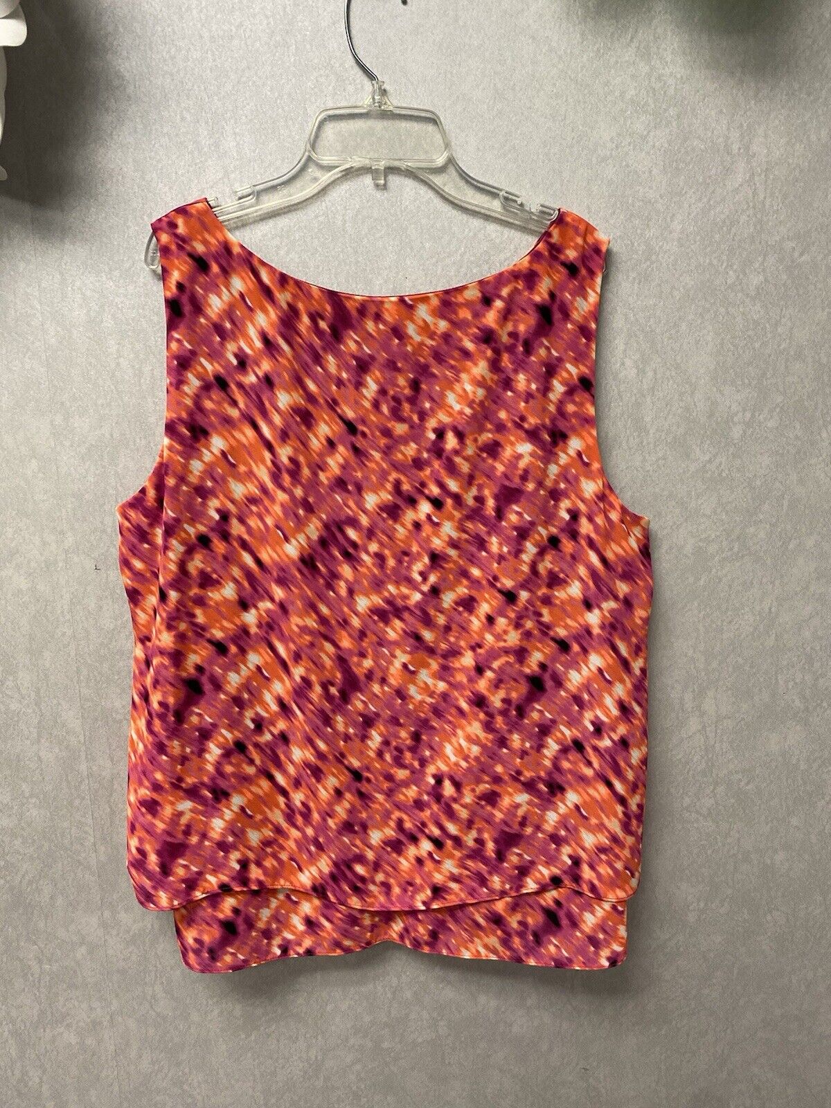 Worthington Women's Top Size XL Sleeveless Multicolor Layered BRIGHT NEON