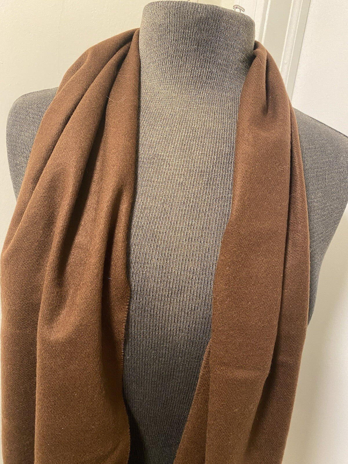 Coshmink Chocolate Fringed Scarf