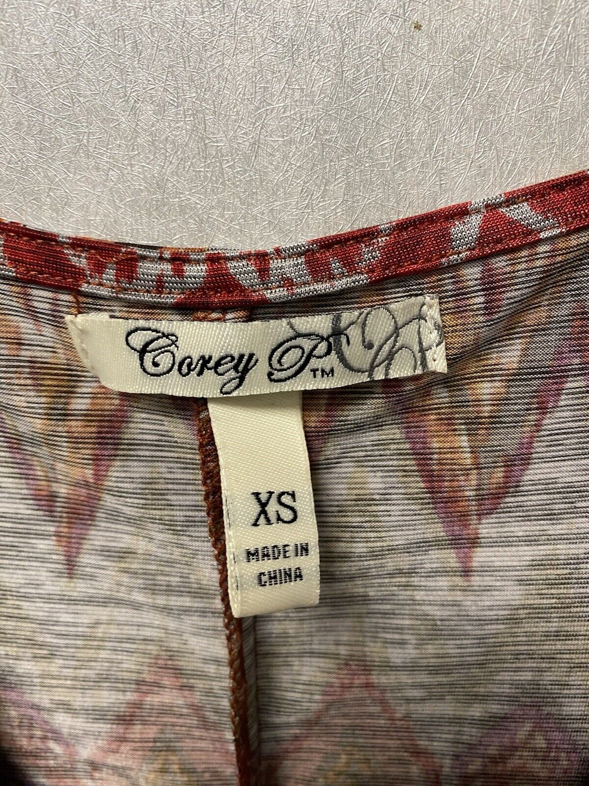 Corey P Dress Women's Handkerchief Hem Cowl Neck Chevron Stretch Size XS