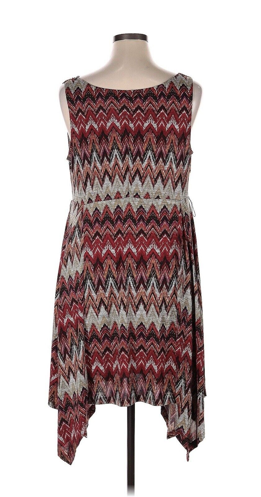 Corey P Dress Women's Handkerchief Hem Cowl Neck Chevron Stretch Size XS
