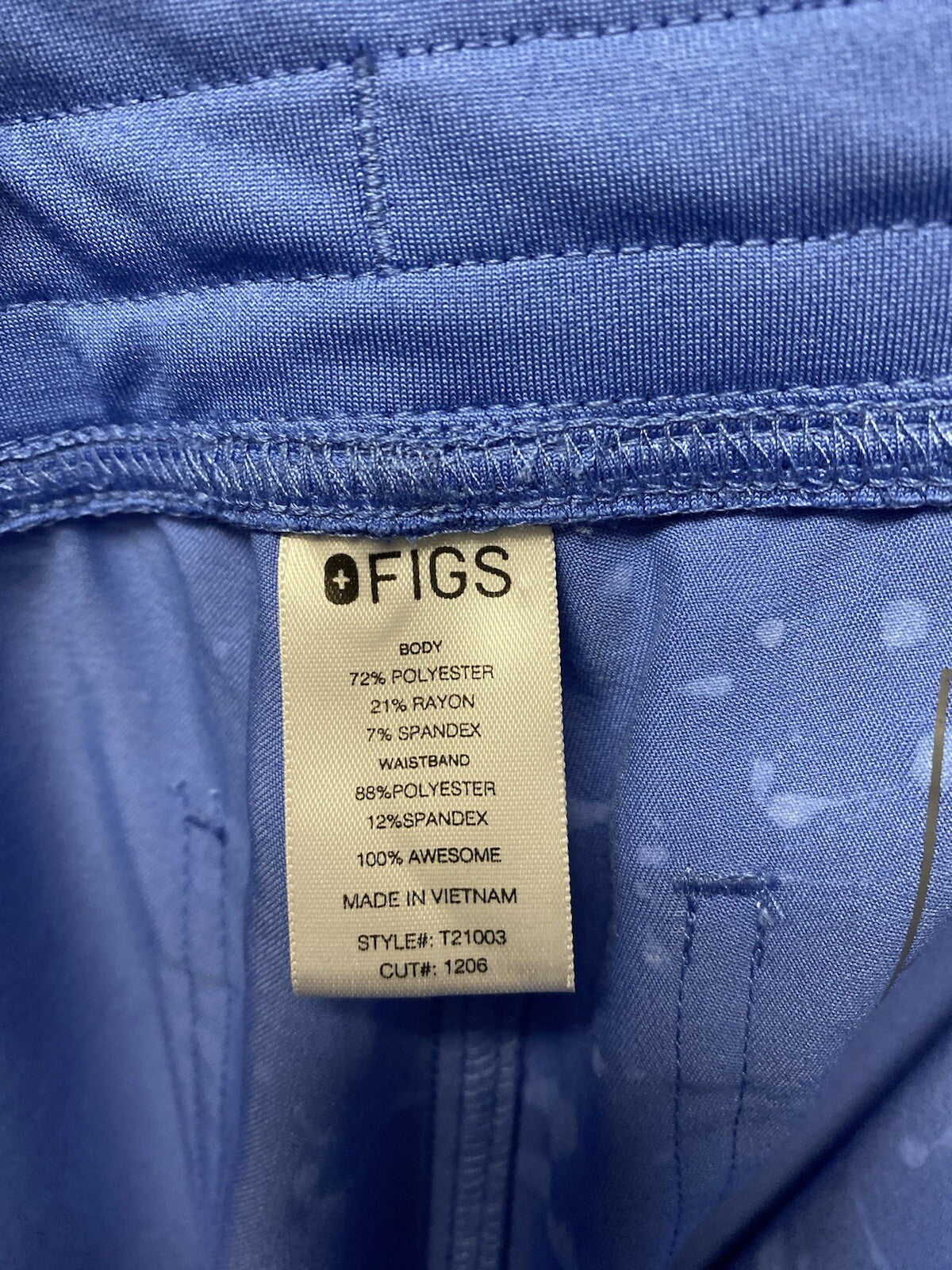 Revamped Figs Scrub Pants Blue/White Size Medium-Handpainted