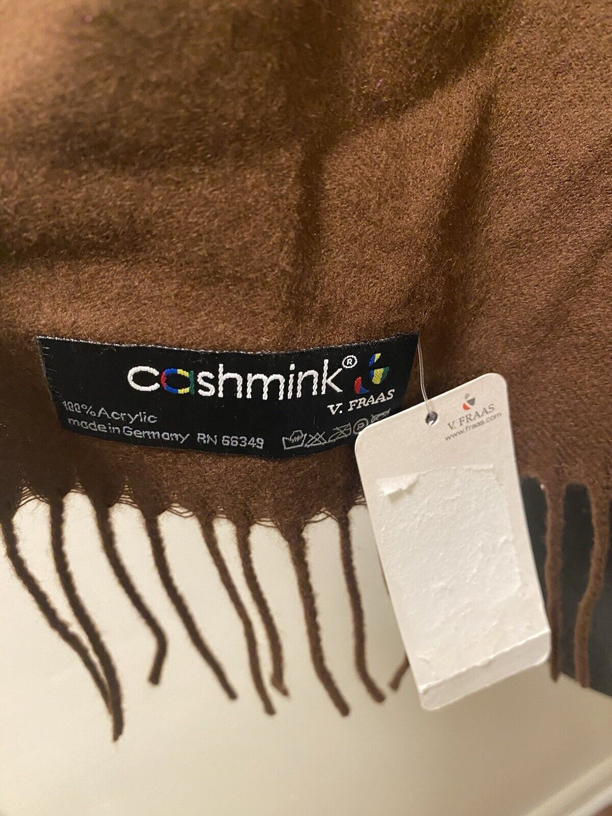 Coshmink Chocolate Fringed Scarf