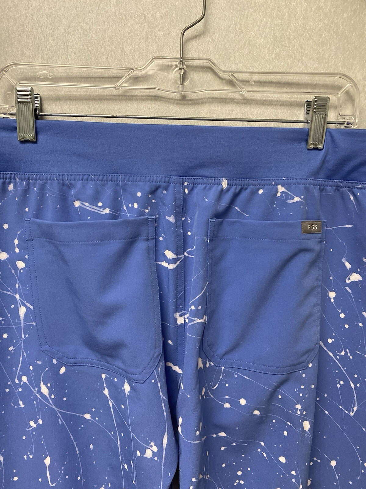 Revamped Figs Scrub Pants Blue/White Size Medium-Handpainted