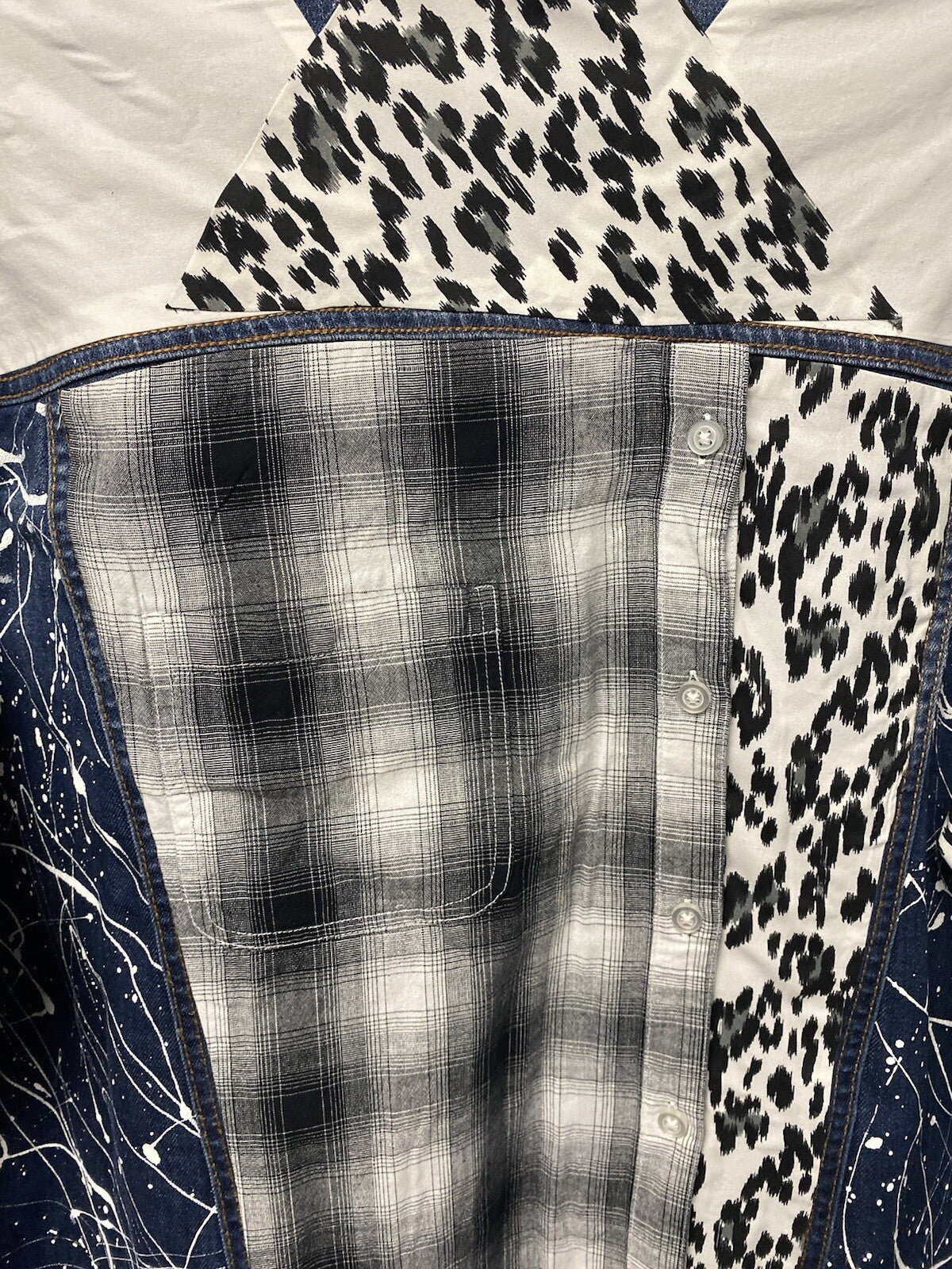 Revamped Fall Creek Denim Jacket Size 3XL- Hand painted