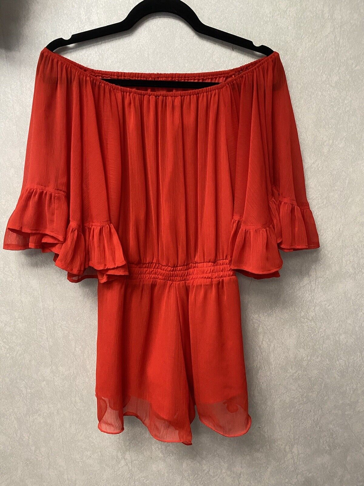 Endless Rose Red Ruffled Romper Size Small