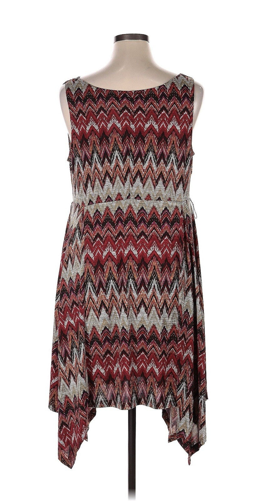 Corey P Dress Women's Handkerchief Hem Cowl Neck Chevron Stretch Size XS
