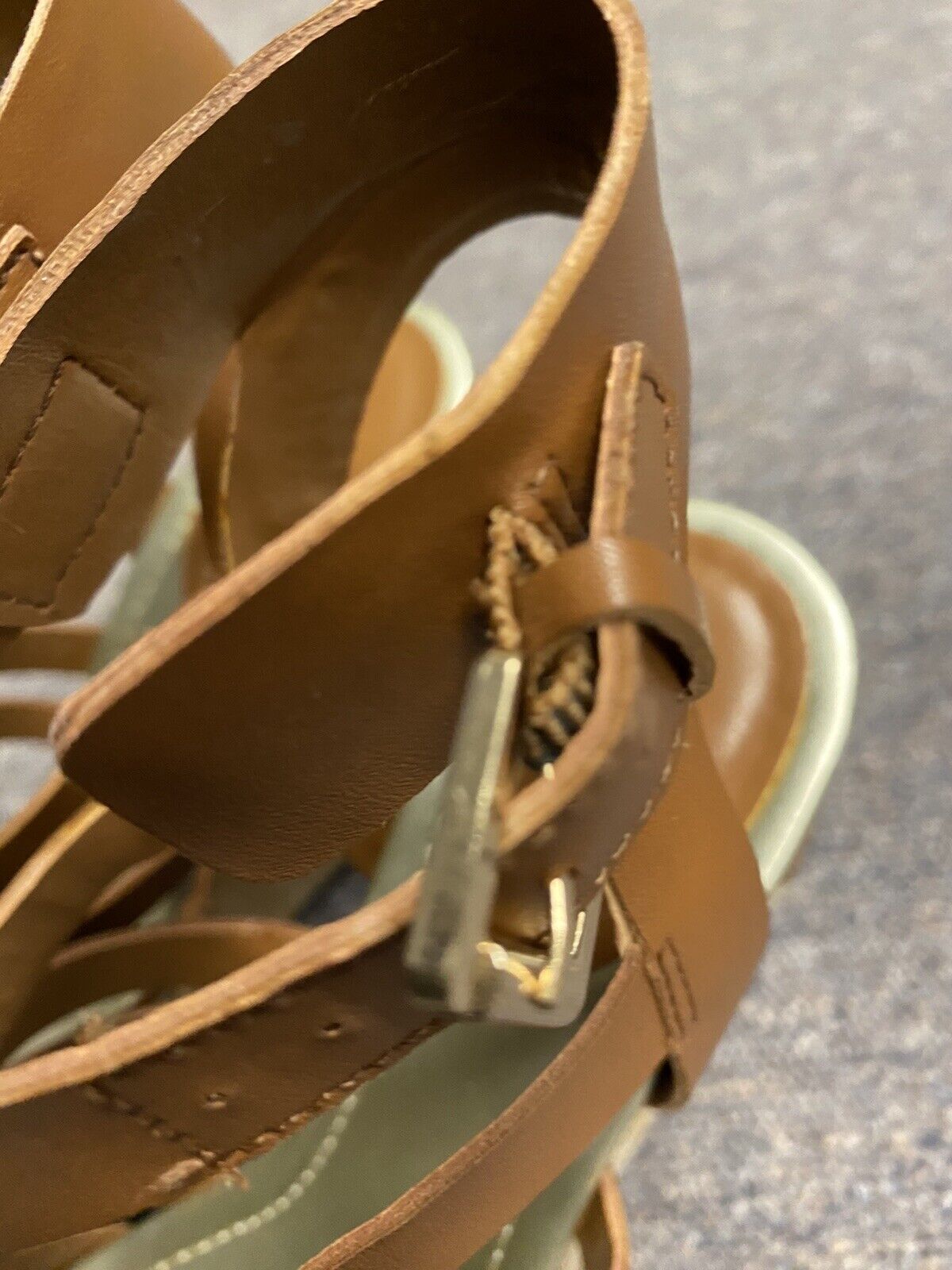 Liz Claiborne Platform Wedges Women 7 Sandals LC Crete Brown Tan Strappy Heels
