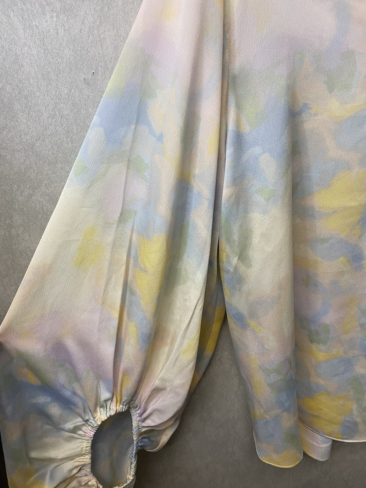 Cato Blouse Multicolor Pastel Abstract Balloon Sleeves Pullover Sz 18/20w