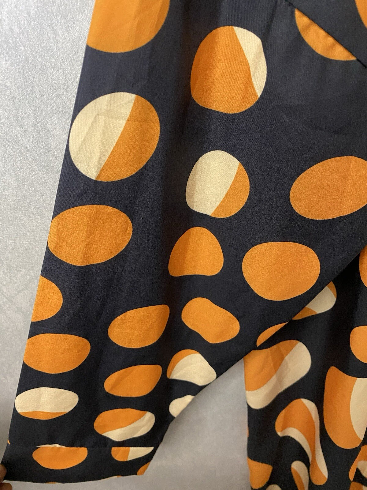 Womens Gradient Gold/Black Polka Dot Bat Sleeve Dress MIDI Dress Size XXL