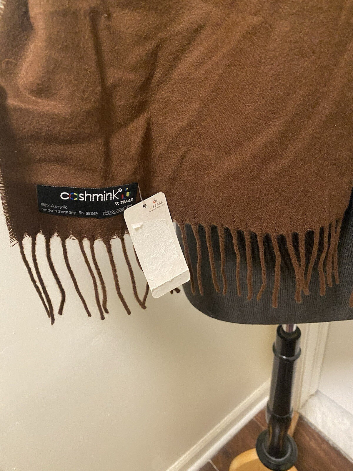 Coshmink Chocolate Fringed Scarf