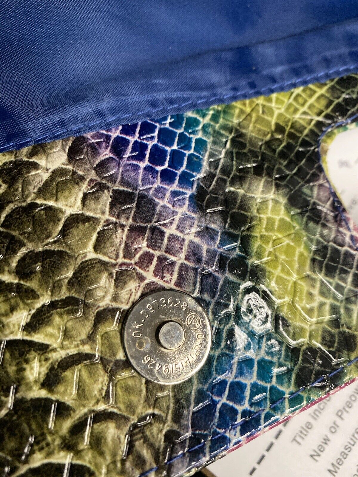 Vintage Giannini Faux Snakeskin Clutch Rainbow Colors