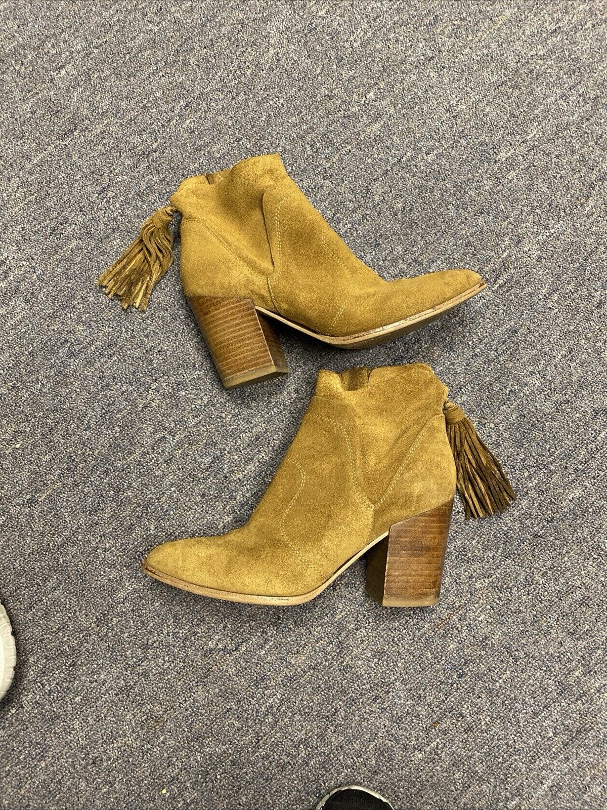 Marc Fisher Tan Suede Fringed Booties Size 8.5