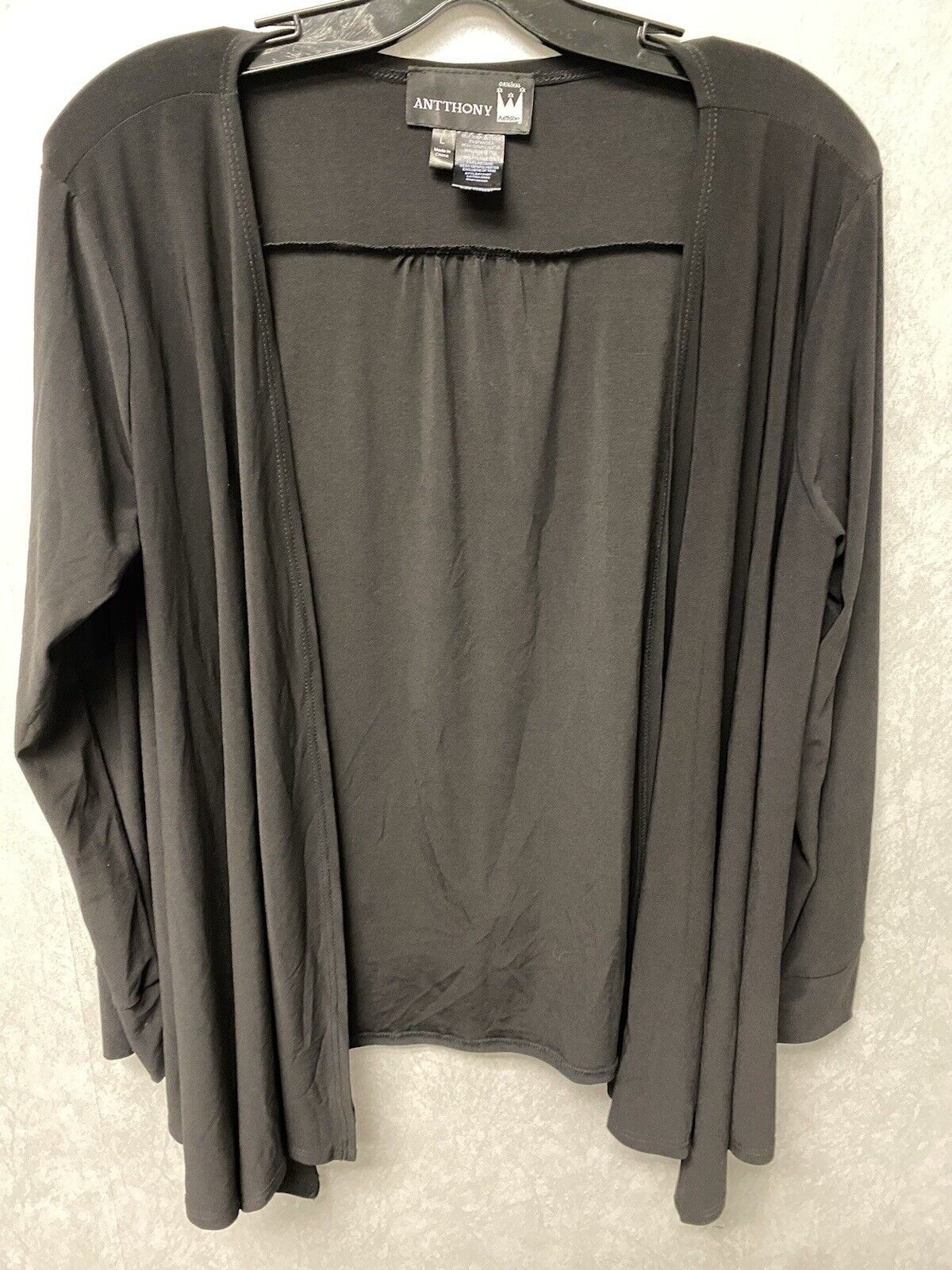 Anthony Original Vintage Black Long Sleeve Size Large Cardigan