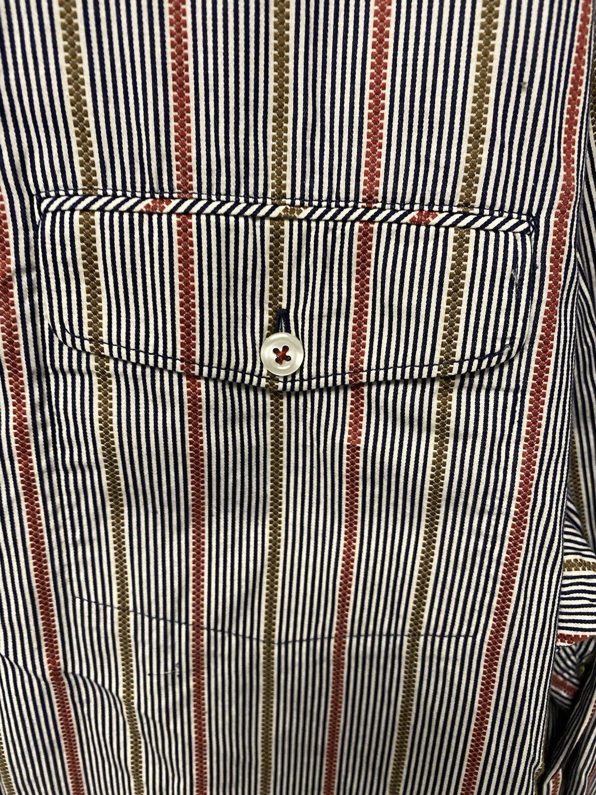 Tommy Bahama Red/Blue Men's Shirt Long Sleeve Striped Size XL