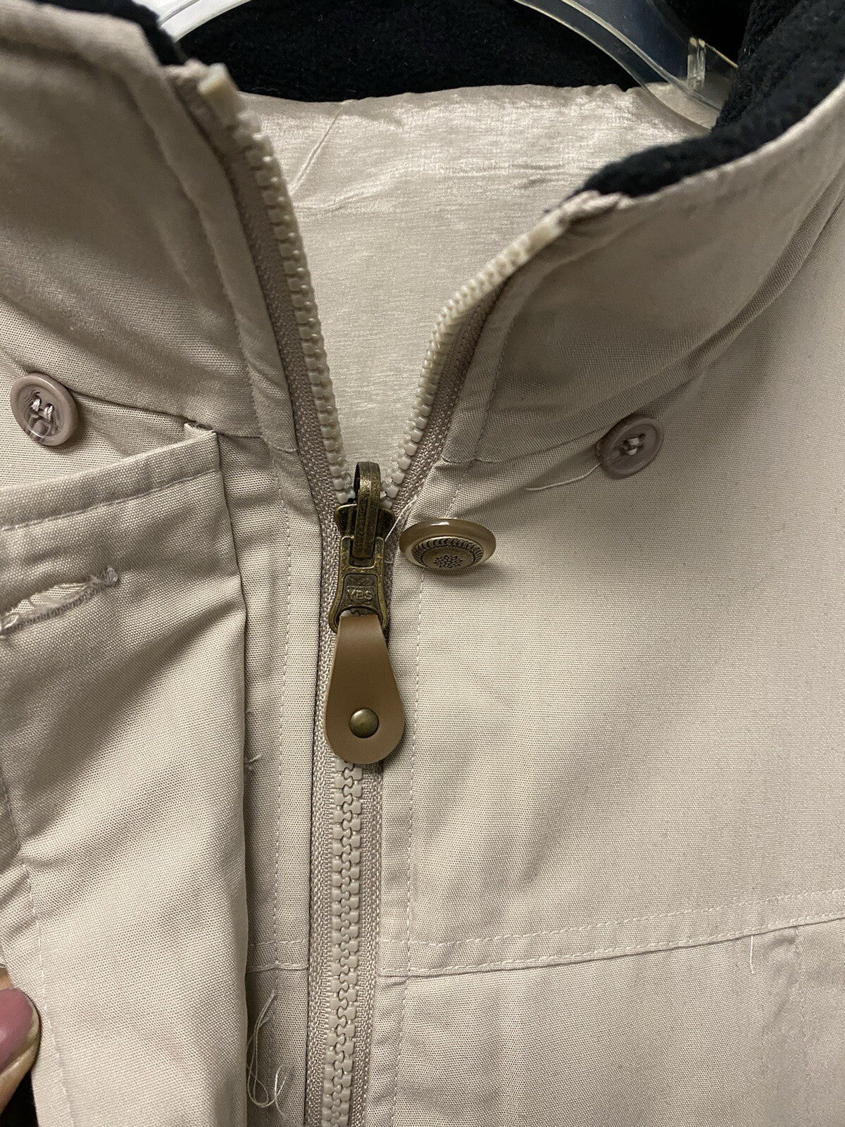 Tudor Court Beige Jacket Hooded And Reversible Size 3x
