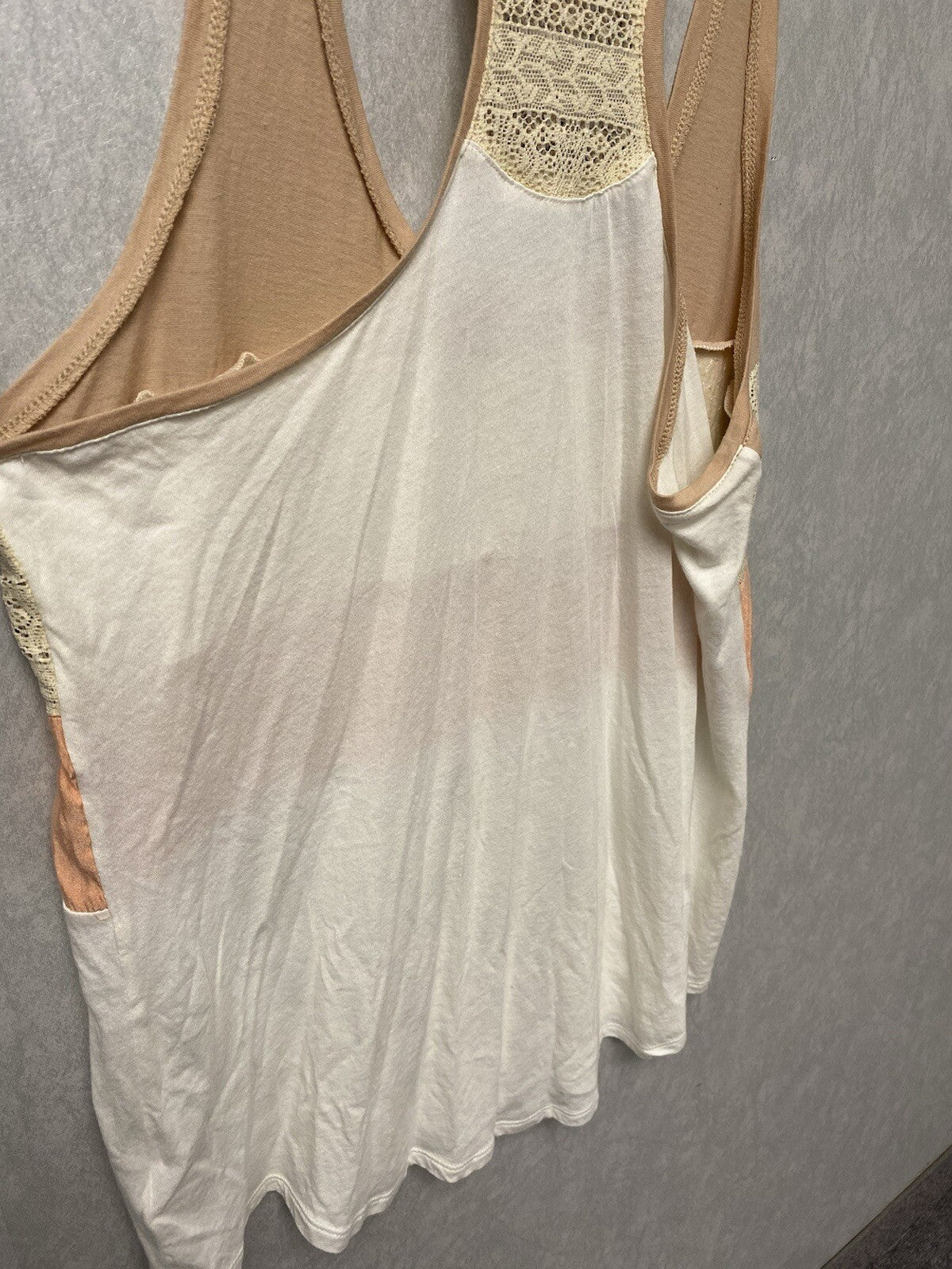 Express Tank Top Size Large Racerback Women's Sequin Lightweight Cream And Mauve
