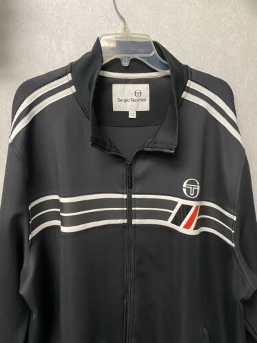 Sergio Tacchini | Orion Track Top Jacket Full Zip | Black/White| Men's 4XL