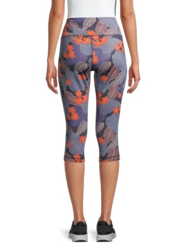 Athletic Works Orange And Purple Printed Active Capris