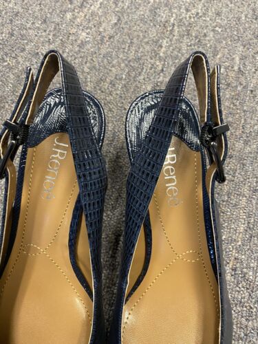 J.Renee Womens Malree Navy Patent Dress Heels Shoes 8 Medium