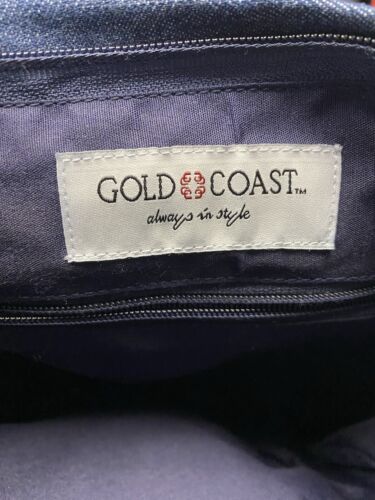 Gold Coast Blue Denim Crossbody Purse Messenger Bag w/ Multi Pockets