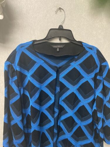 Ming Wang Black/Blue Blazer Size 3XL