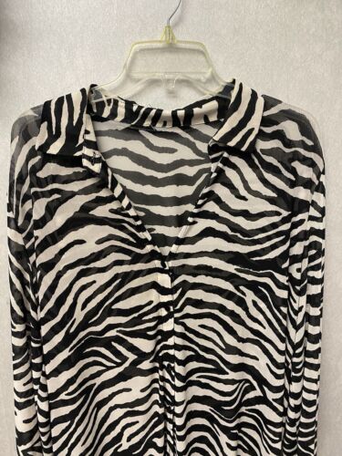 Zebra Print Button Down Blouse Size 24