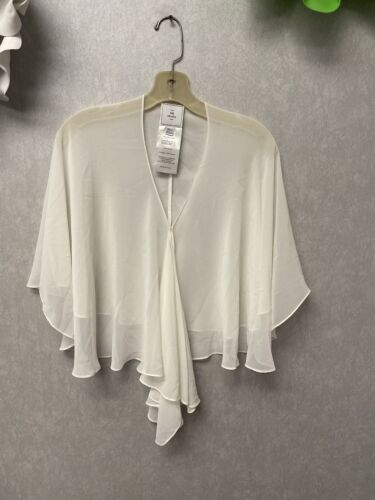 DB Studio Cream Sheer Crop Cape One Size Bat Sleeve