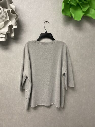 Falls Creek Grey Lightweight Sweater With Pearls Size Large