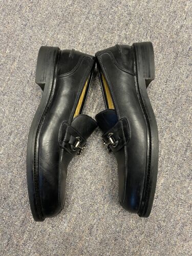 Kenneth Cole Black Leather Bit Loafers Size 12 Vintage