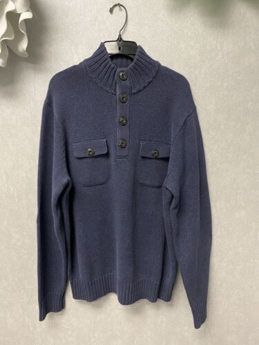 Men's LEVI'S Mock Neck Pullover Sweater Blue/Tan Size XL