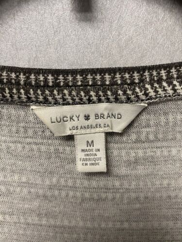 Lucky Brand Taupe/Cream Knit Top Size Medium