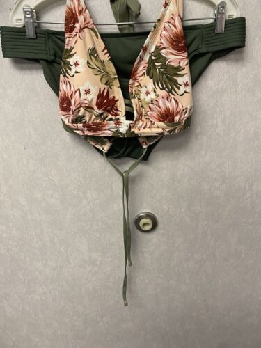 Women’s Kona Sol Halter Pink Floral Bikini Size XL