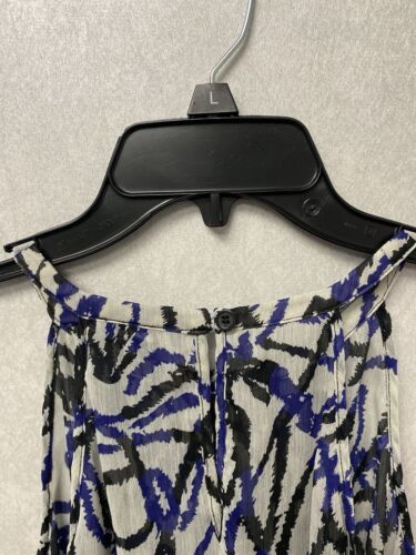 The Limited Purple/Black Sleeveless Ruffle Blouse Size Large