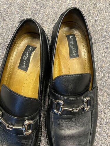 Kenneth Cole Black Leather Bit Loafers Size 12 Vintage