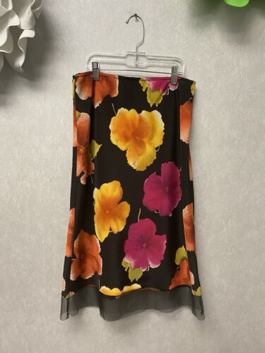 Suzy Shirt Orange/Pink Floral Skirt Size Large